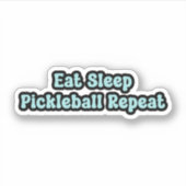 Eet Slaap Pickleball Herhaal blauwe retro tekst Sticker (Voorkant)