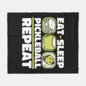 Eet Slaap Pickleball Herhaal Coach Player Pro Team Fleece Deken (Voorkant (Horizontaal))