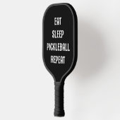 Eet Slaap Pickleball Herhaal Gezegde Naam Zwart Paddle (Links)