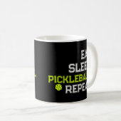 Eet Slaap Pickleball Herhaal Grappig  Koffiemok (Voorkant rechts)