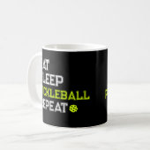 Eet Slaap Pickleball Herhaal Grappig  Koffiemok (Voorkant links)