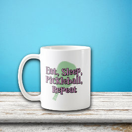 Eet Slaap Pickleball Herhaal op een Pickleball Pad Koffiemok