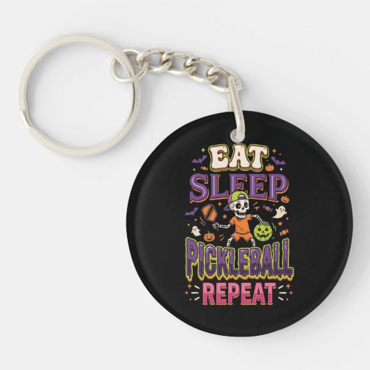 Eet Slaap Pickleball Herhaal Pickleball Sleutelhanger (Voorkant)