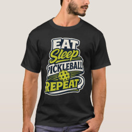 Eet Slaap Pickleball Herhaal Retro T-shirt