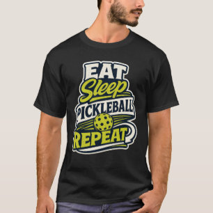 Eet Slaap Pickleball Herhaal Retro T-shirt