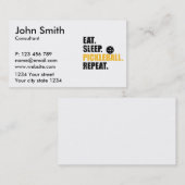 Eet slaap pickleball repeat visitekaartje (Voorkant / Achterkant)