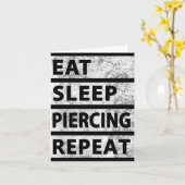 Eet Slaap Piercing Herhaal Grappig Piercing Kaart (Gele Bloem)