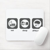 Eet. Slaap. Ping Pong. Mousepad Muismat (Met muis)
