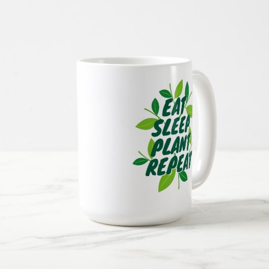 Eet Slaap Plant Herhaal Gardener's Coffee mok Gift (Voorkant rechts)