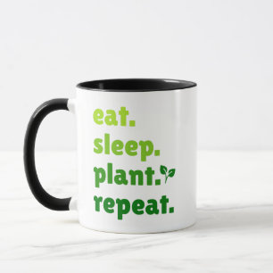 Eet Slaap Plant Herhaal Tuinier Tuinieren Liefhebb Mok