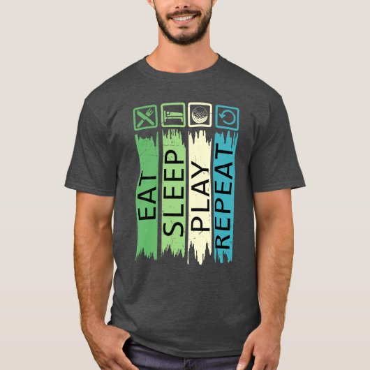 Eet slaap play-herhaling t-shirt (Voorkant)