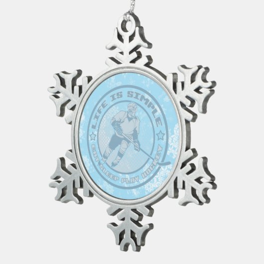 Eet, Slaap, Play Hockey Tree Ornament (Rechts)