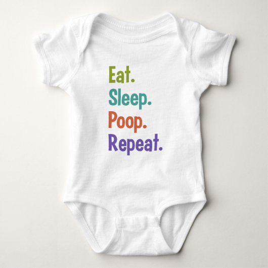 Eet. Slaap. Poep. Herhaal. baby kleding Romper (Voorkant)