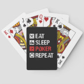 Eet slaap poker herhaal woordkunst pokerkaarten (Achterkant)