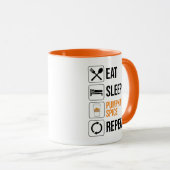 Eet. Slaap. Pompoen Spice. Herhaal Mok (Voorkant rechts)