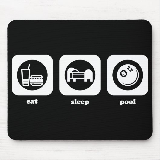 Eet. Slaap. Pool. Mousepad Muismat (Voorkant)