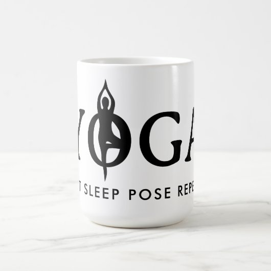 Eet slaap pose herhalingskoffie mok voor yogaliefh (Center)