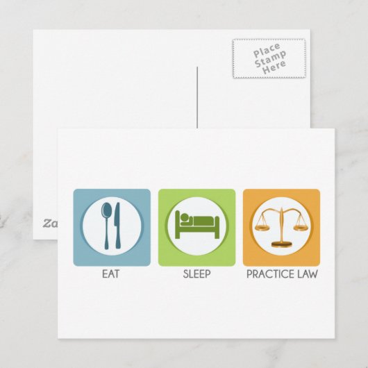 Eet slaap, praktijkrecht briefkaart (Voorkant / Achterkant)