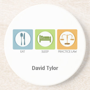 Eet slaap, praktijkrecht zandsteen onderzetter