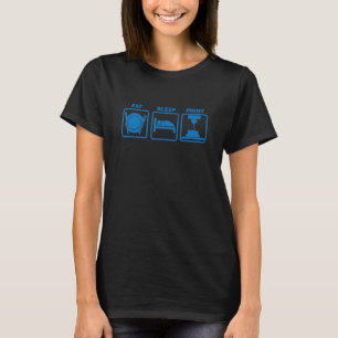 Eet Slaap Print 3D Printleven Motto Eenvoudig Say T-shirt