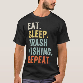 Eet Slaap Prullenbak Vist Funny Metal Detencing T-shirt
