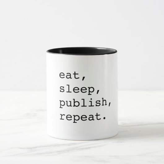 Eet, slaap, publiceer, herhaal - Koffie-mok Mok (Midden)