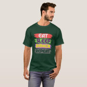 eet slaap ramen herhaal t-shirt (Voorkant volledig)