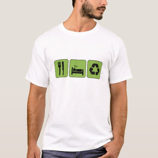 Eet, Slaap, Recyclen T-shirt (Voorkant)
