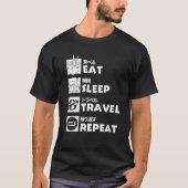 Eet Slaap Reizen Herhaal Kawaii Reizigers Cadeaus T-shirt (Voorkant)