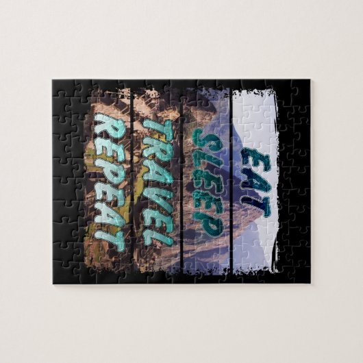 Eet slaap reizen herhalen - Machu Picchu, Peru Legpuzzel (Horizontaal)