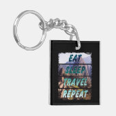 Eet slaap reizen herhalen - Machu Picchu, Peru Sleutelhanger (Voorkant Links)
