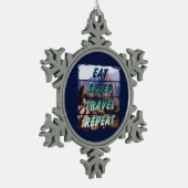 Eet slaap reizen herhalen - Machu Picchu, Peru Tin Sneeuwvlok Ornament (Links)