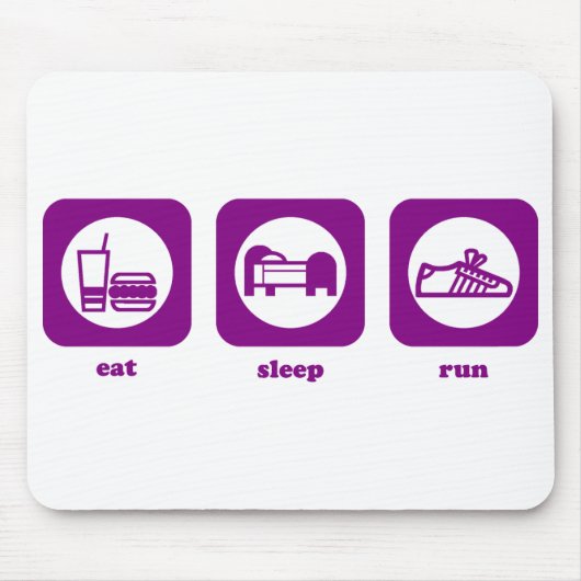 Eet. Slaap. Ren. Mousepad Muismat (Voorkant)