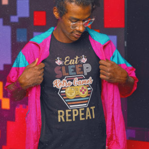 Eet Slaap Retro Games Herhaal -  Videogame T-shirt
