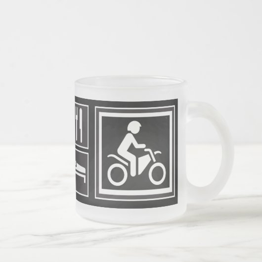 Eet. Slaap. RIDE! Matglas Koffiemok (Rechts)