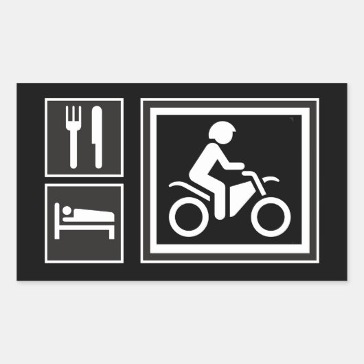 Eet. Slaap. RIDE! Rechthoekige Sticker (Voorkant)