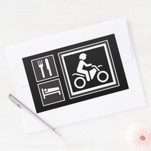 Eet. Slaap. RIDE! Rechthoekige Sticker (Envelop)