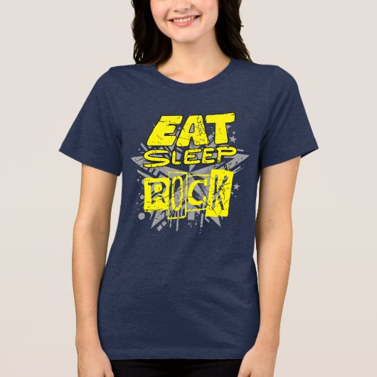 Eet Slaap Rock.ESR01 Tri-Blend Shirt (Voorkant)