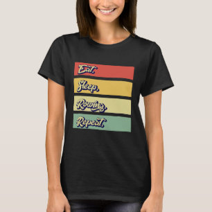 Eet Slaap Roeien Herhaal Funny Rower Retro T-shirt