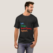 Eet Slaap Rom-Coms Herhaal voor Rotic Comedy T-shirt (Voorkant volledig)