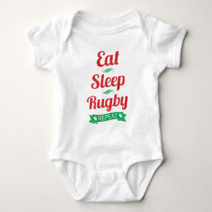 Eet, Slaap, Rugby, Herhaal Baby Creeper Romper