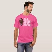 Eet Slaap Rugby Herhaal Rugby Speler Sportliefhebb T-shirt (Voorkant volledig)