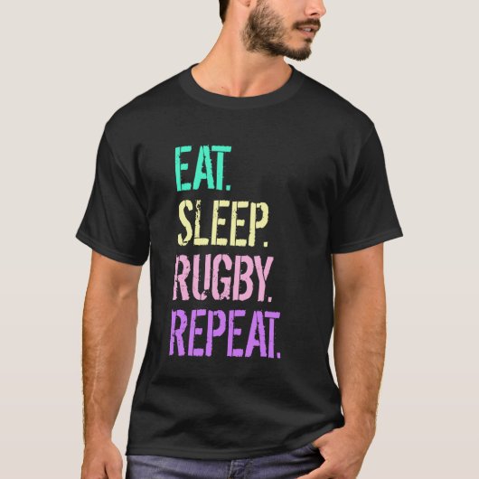 Eet Slaap Rugby Herhaal T-shirt (Voorkant)