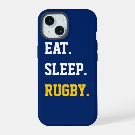 Eet Slaap rugby iPhone 15 Case (Achterkant)