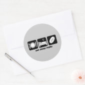 eet slaap rugby ronde sticker (Envelop)