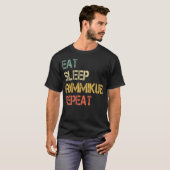 Eet Slaap Rummikub Herhaal Grappige Speler Spel Na T-shirt (Voorkant volledig)