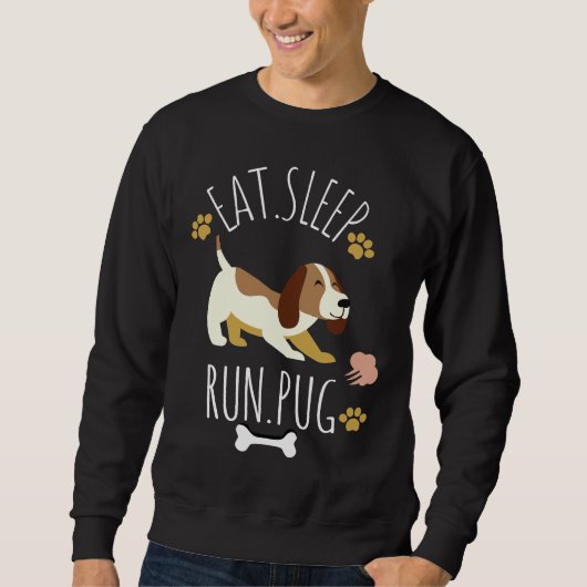 EET. SLAAP. RUN PUG Classic T-Shirt 724 (Voorkant)