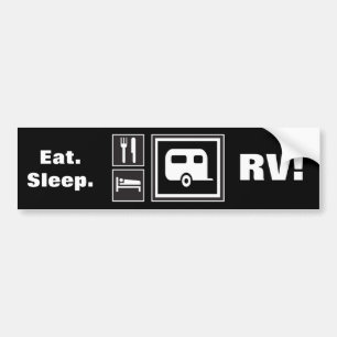 Eet. Slaap. RV! Bumpersticker