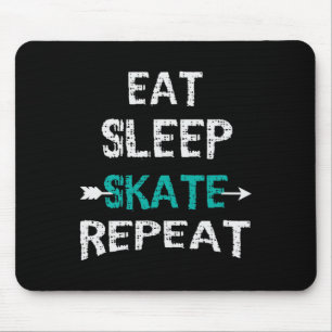 Eet Slaap Schaats Herhaal IJshockey Schaatsen Skat Muismat