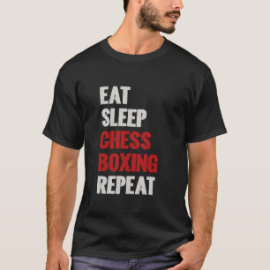 Eet Slaap Schaken Boksen Herhaal Mind Sports T-shirt